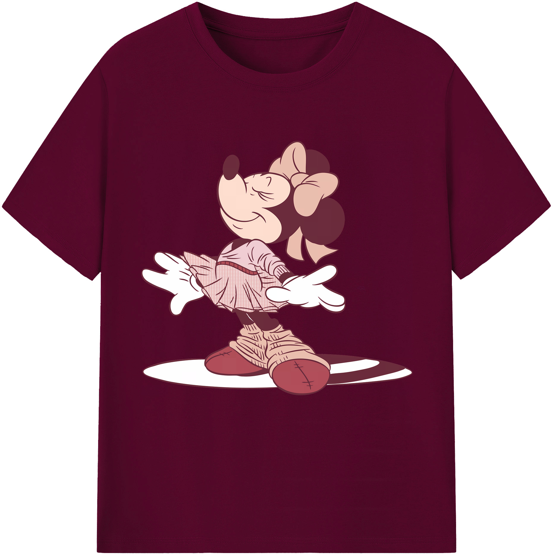 （画像用） ミッキーマウス Mickey Mouse レディースカジュアルプリントTシャツ（綿100％）